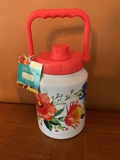 PIONEER WOMAN DELANEY 1/2 GALLON STAINLESS STEEL WATER JUG -Lid Handle Straw