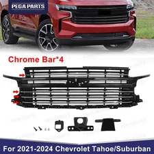 For 2021-2024 Chevrolet Tahoe/Suburban Chrome&Black Front Bumper Grille Assembly