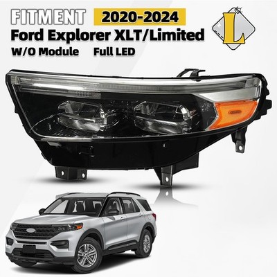Full LED Headlight w/LED DRL For 2020-2024 Ford Explorer Driver Left Side Chrome