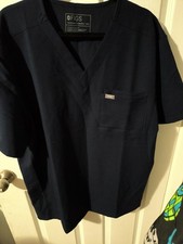 FIGS Leon Three-Pocket Men s Navy Scrub Top, XXL