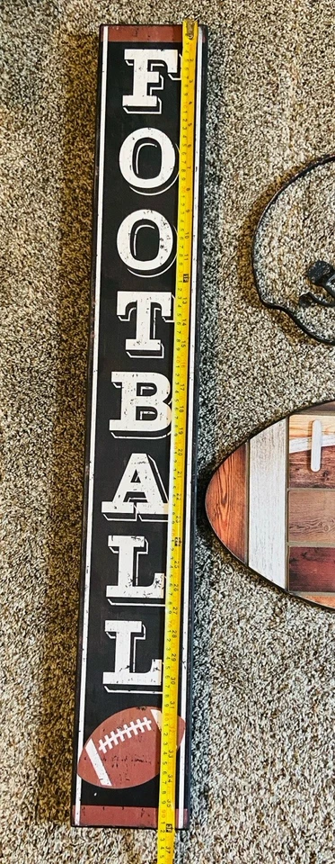 Lot of 3 Football Themed Wall Decor for Man Cave or Kid's Room 36 x 5 x 1 - Image 4 of 4