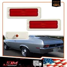 2X Red Lens Rear Bumper Fender Side Marker Light Lamps For 1970-1974 Chevy Nova