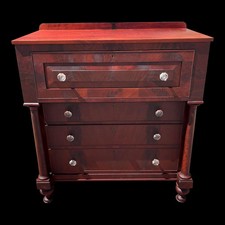 Antique American Empire Flame Mahogany Butler's Desk Secretary Cabinet — listing 3