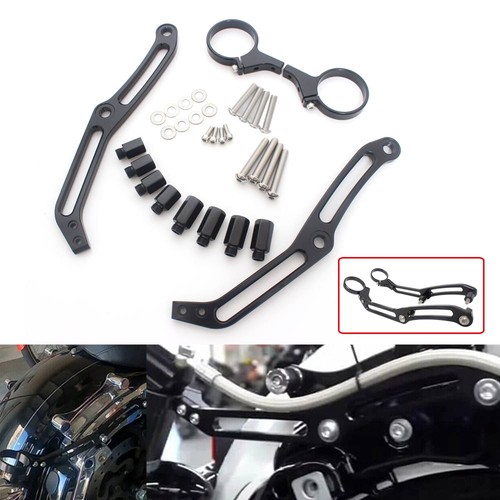Rear Remote Reservoir Suspension Shocks Bracket Clamps For Harley Road Glide