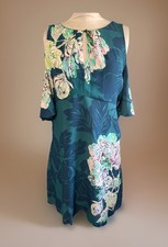 Maeve Anthropologie Women’s Multi Color Floral Print Cold Shoulder Dress Size 10