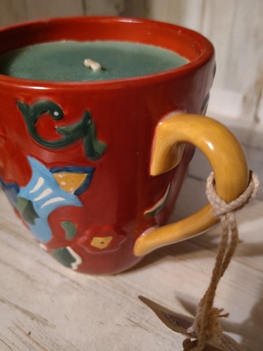Taza de café Jim Shore Heartwood Creek 2004 y vela de cereza pájaros azules etiquetas nuevas - Imagen 9 de 11