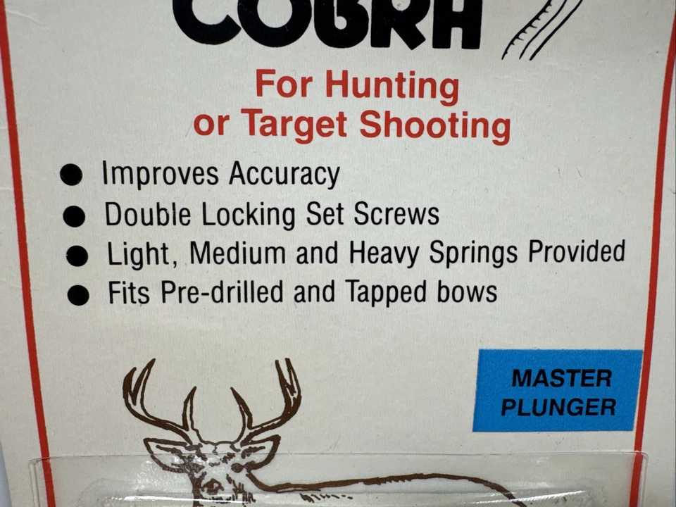 Vintage Recurve Bow Master Cushion Plunger Rest by Cobra Archery / Cavalier, New - Image 2 of 4