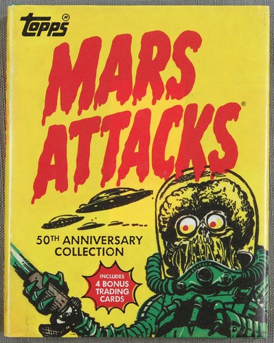 MARS ATTACKS 50th Anniversary Book + 4 Cards, HC in DJ, 3rd Edition, FINE+ 2012
