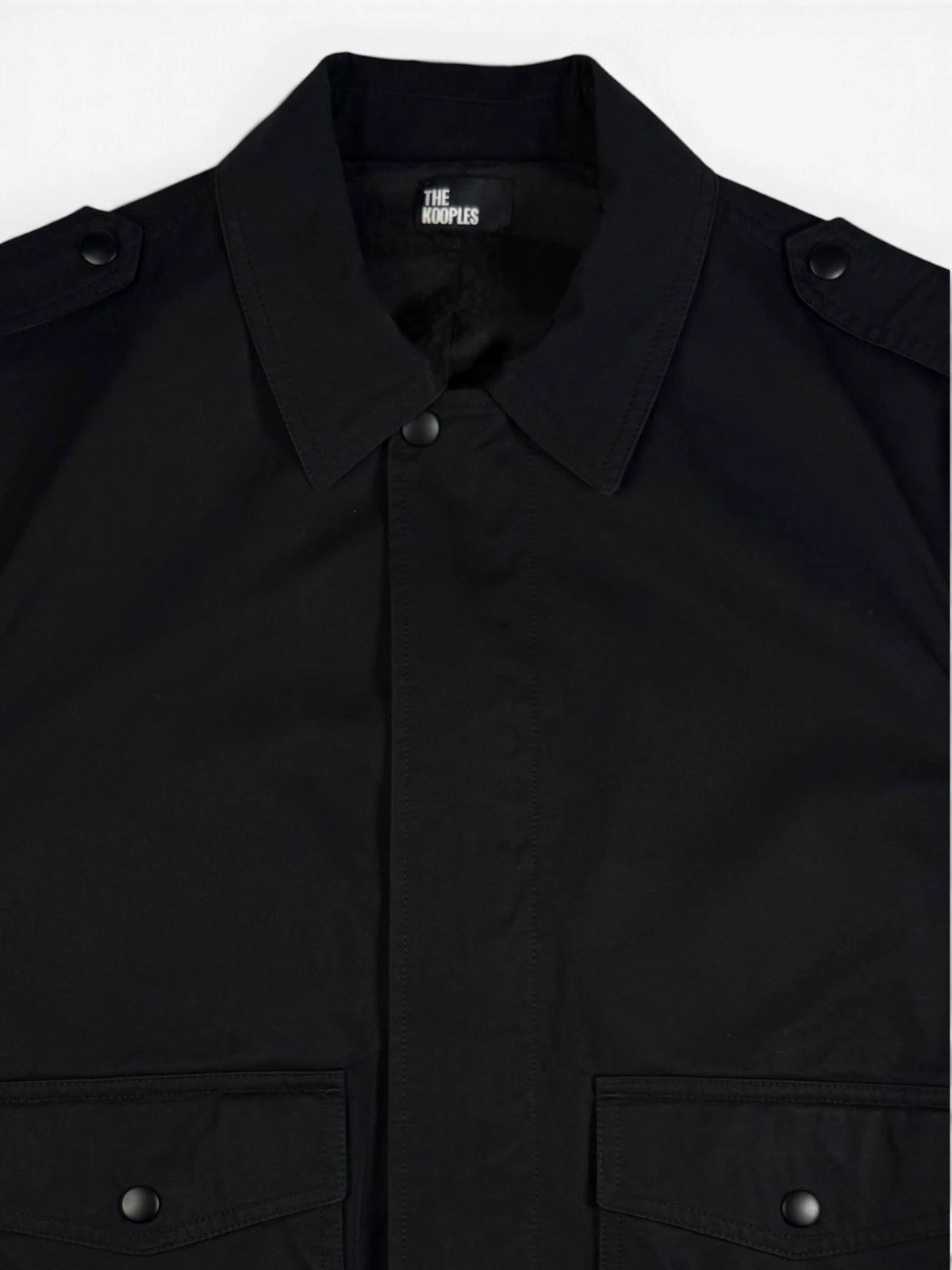 The Kooples Black Military Jacket Zip/Button Front Lined Pockets Men’s L image 1