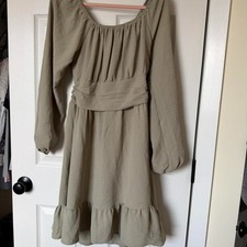 Sage Green A-Line Mini Dress