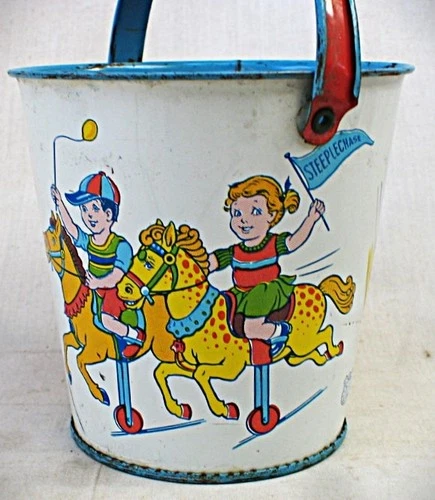 Vintage Childs Tin Pail  by J Chein  Made in USA - Please See More Photos Below