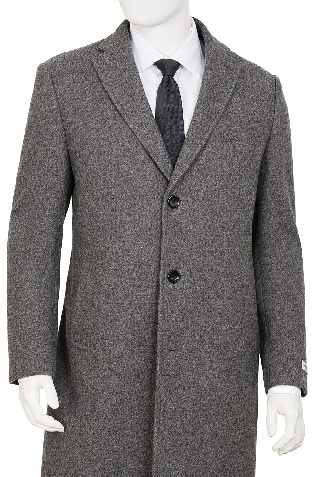3 Button Front Quality Wool Coat 3-Button Notch Lapels Center Vent Color Classic Fit ...