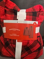Wondershop Pajama Set Women  s Large Red Black Plaid 2 Piece Sleepwear/Pajamas