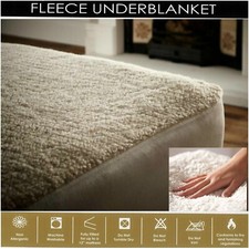 Deep Thermal Fleece Under Blanket Bed Mattress Protector Cover Fitted Sheet Warm
