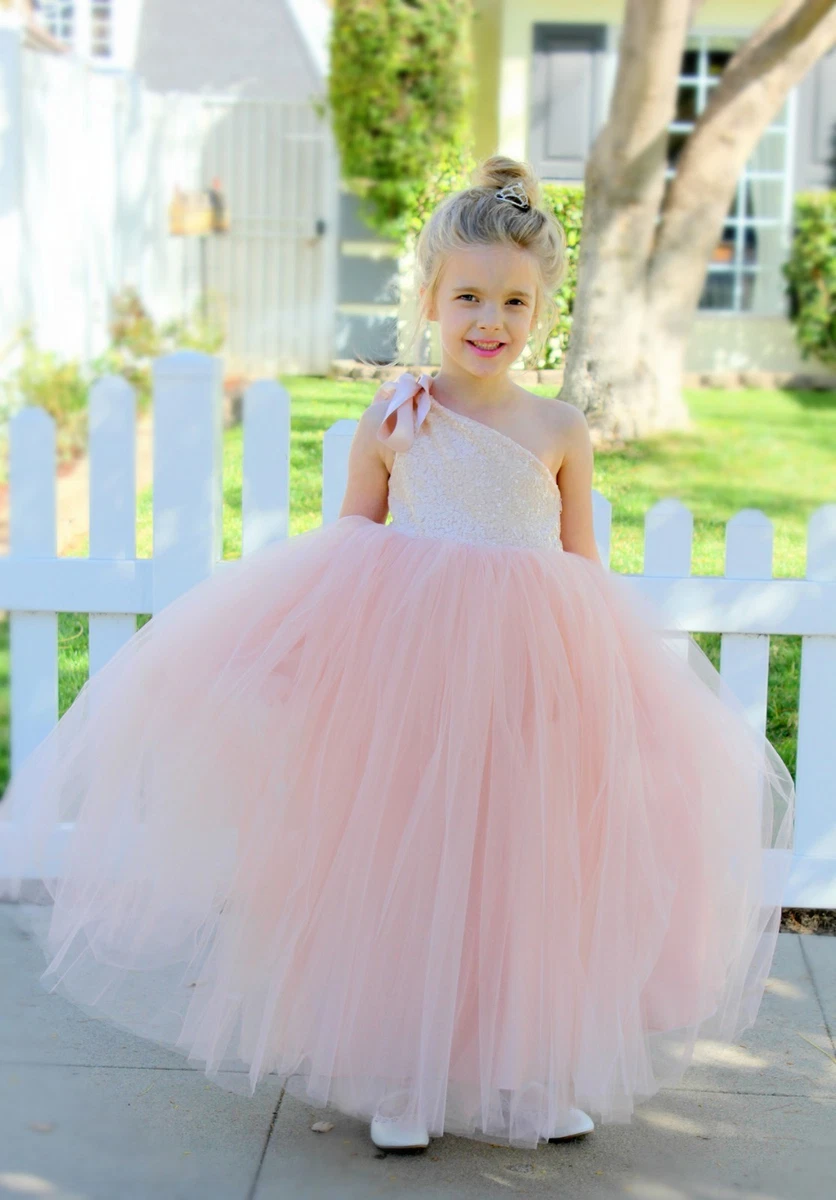 pink flower girl dresses