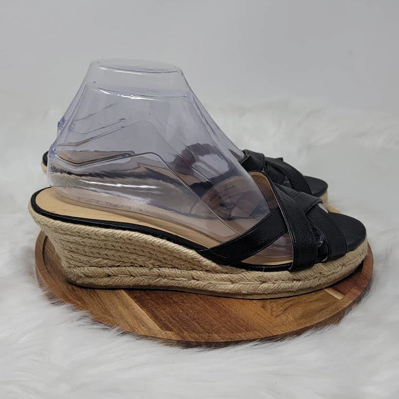 Talbots Black Strappy Espadrille 2.5" Heels Women Shoe 8.5M *Read - Image 2 of 4