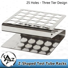 Stainless Steel Test Tube Holder Rack 25 Holes 3 Layer for 16-17mm Tubes