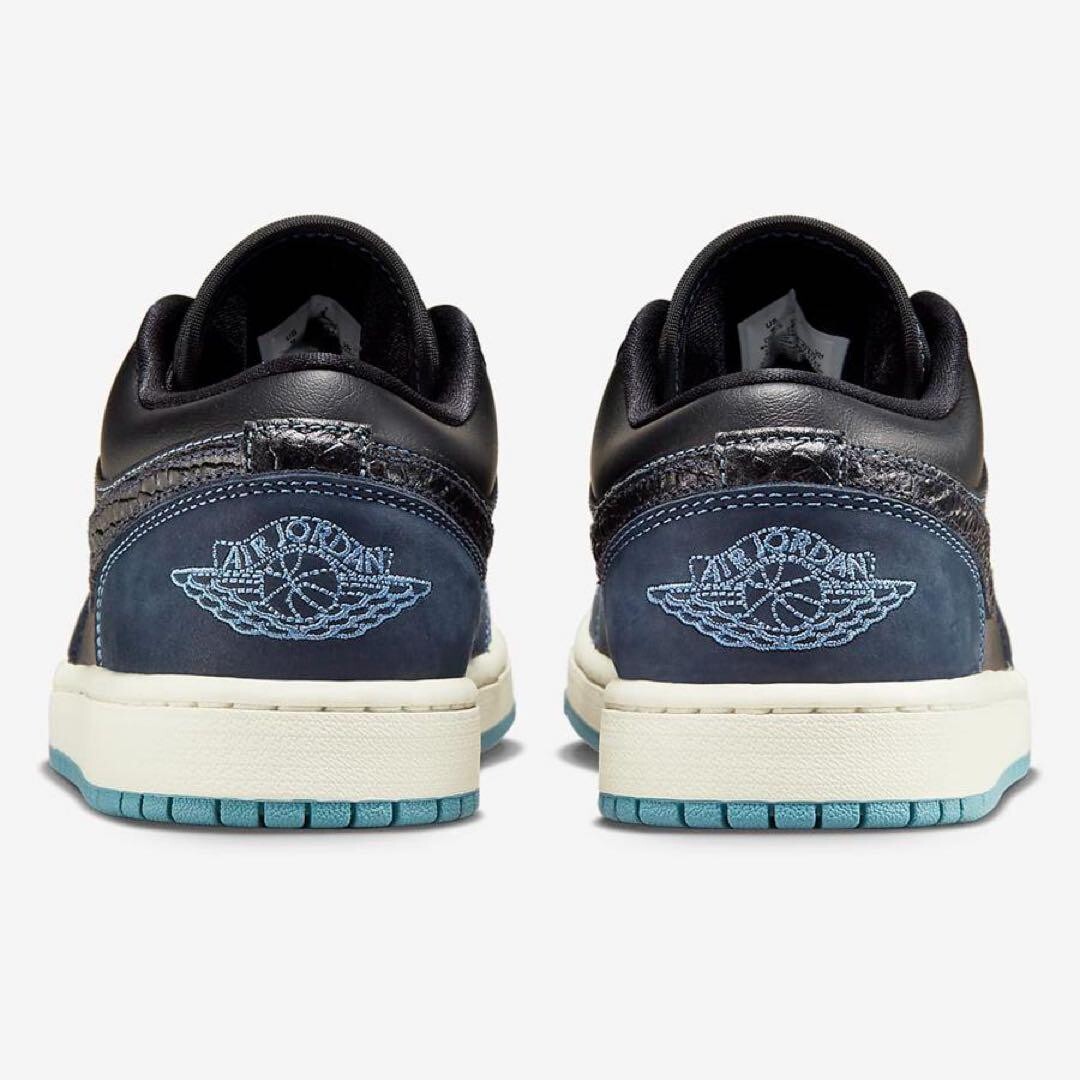 New FJ5478-010 Nike Air Jordan 1 Low Navy Black Snakeskin