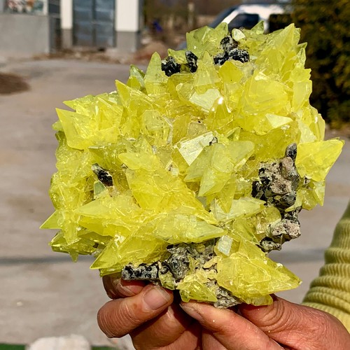 2.56LBMinerals**LARGE NATIVE SULPHUR OnMATRIX Sicily With Citrine clusterCrystal - 第 17/18 張圖片