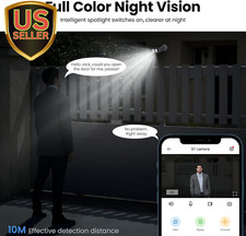 Security Cameras Wireless Outdoor-2.4Ghz Wifi Home Security Cameras with Buil...