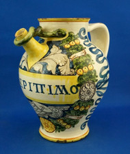 Orciolo Spezieria Vaso farmacia ceramica maiolica 1700 XVIII Roma o Deruta