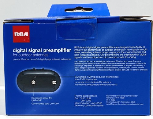 New RCA TVPRAMP12E Digital Signal Preamplifier for UHF/VHF Outdoor TV Antennas - Picture 2 of 8