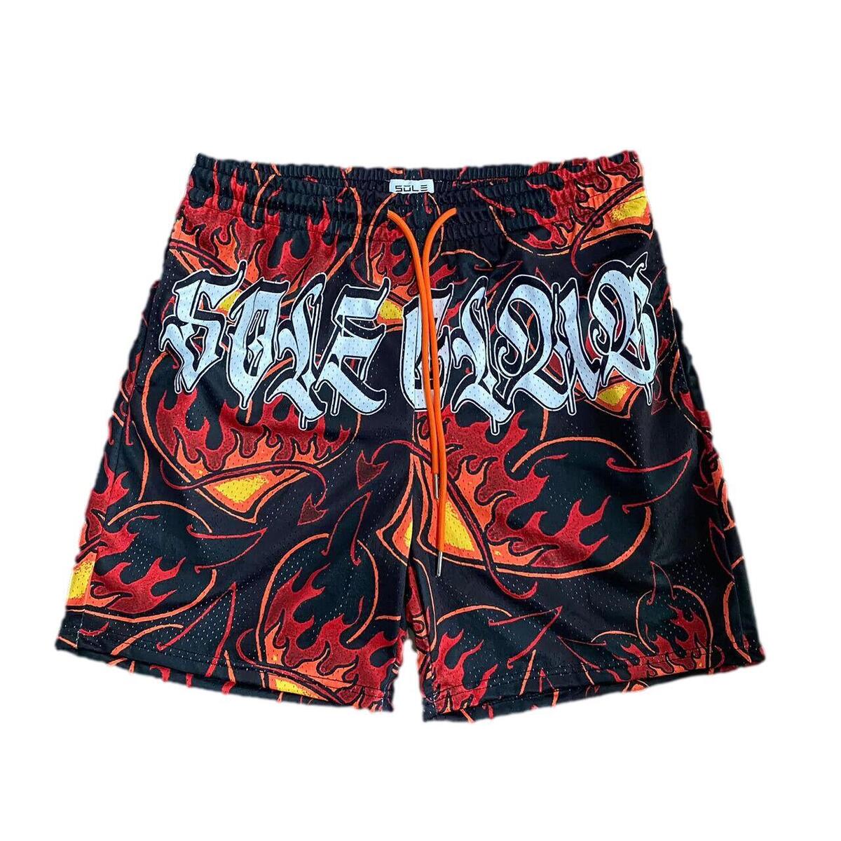 Sole Club Evil Hearts Mesh Shorts EE Bravest Studios Short Black Red Yeezy  6