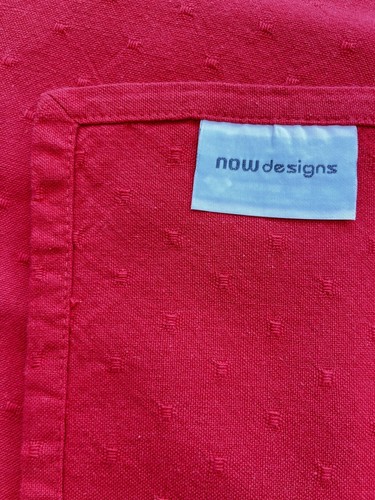 Now Designs Fabric Textiles Table Napkin Set of 4 18” x 18” Red/Orange - Picture 2 of 16