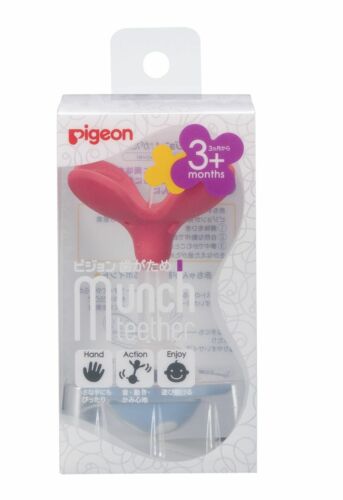Pigeon Baby Munch Teether Teething Ring Toy from 3 month Peach Clover From Japan - Picture 1 of 6