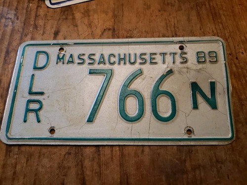 Massachusetts Ma License Plate Car Dealer Tag 1989 DLR 766 N