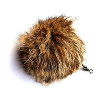 Cat Teaser Wand Attachment Rabbit Fur Pom Pom Cat Toy - Jumbo Natural