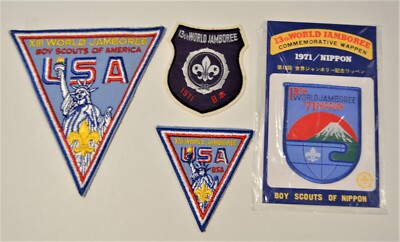 1971第13回WJ(JP)／1979第15回WJ(JIJ)チーフリング他5点 WJ XIII Event Badge 1971 World Jamboree Japan For Understanding
