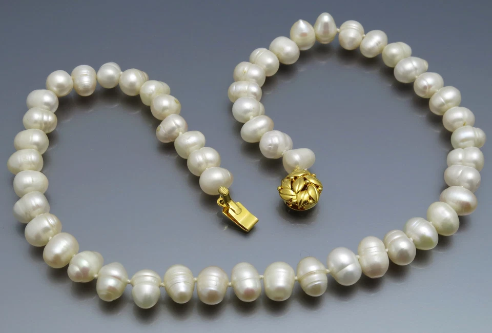 REIF-DESIGN - SCHICKE PERLENKETTE - 925 SILBER VERGOLDET