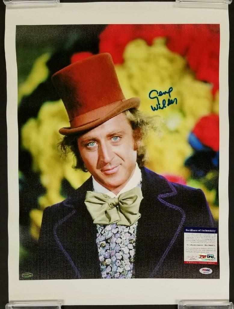 Gene Wilder Autographed Signed Autograph Willy Wonka 16X20 Canvas Photo PSA/DNA Witness COA