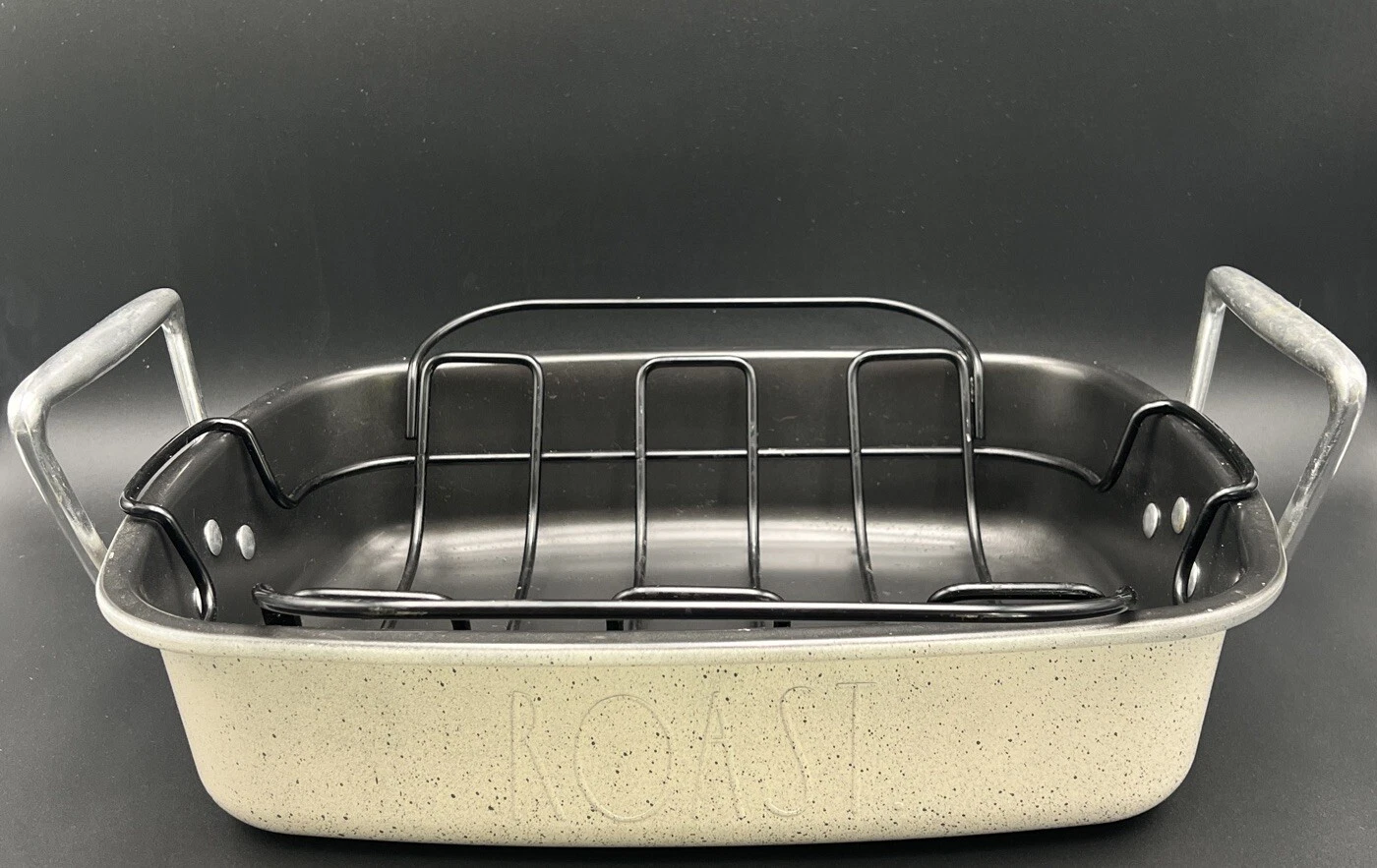 Rae Dunn 17” Roaster Set with Rack ROAST