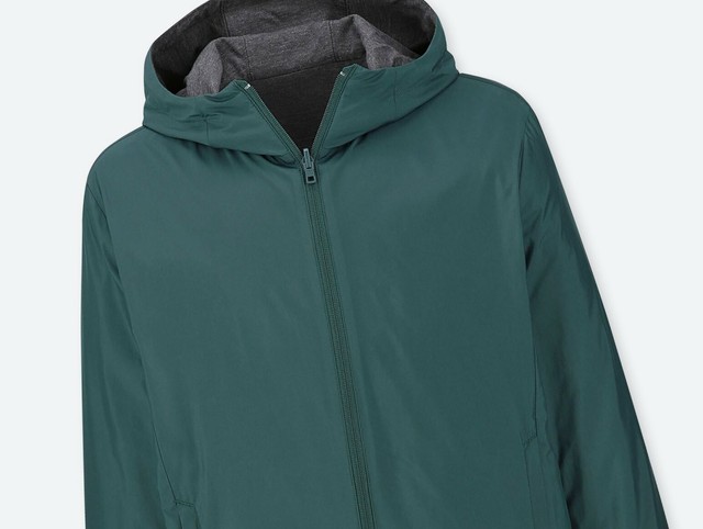 Uniqlo Men Reversible Parka Rain Jacket Size L Dark Green for sale online | eBay