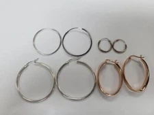 Lot of 4 Sterling Silver Misc. Hoop ~ 11.0g~ 4-E415
