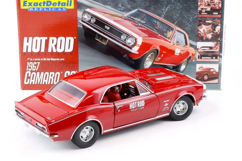 1:18 Exact Detail 1967 Chevrolet Camaro Ss Coupè Hot Rod Test Auto Rosso WCC220 - Immagine 3 di 4