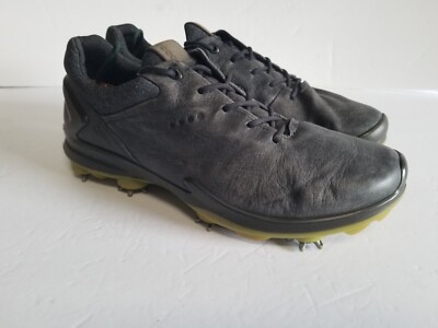 ECCO Gore-Tex Golf Gray Leather Shoes Spikes Men s Size 9-9.75 EU 43