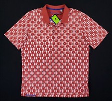 Robert Graham Men's Large Clubhouse Golf Performance Polo Shirt Baritone Red NWT