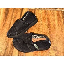 TOMS black Sneakers Toddler Size 3 Tiny Toms Hook  Loop Slip On Shoes