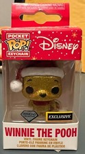Funko Pocket Pop Keychain Winnie the Pooh in Santa Hat Diamond Disney Hot Topic