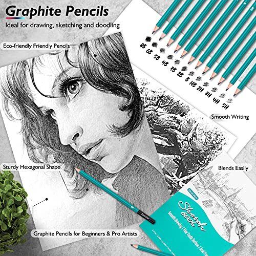 100-Pack Art Supplies for Adults Teens Kids Beginners, Artist Drawing  Supplies Sketching Kit, Drawing Pencils Set with Gift Business Case,  Diverse Art