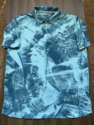 NEW Puma Golf Shirt Polo Lawrence Tropical Print Size Medium Polyester