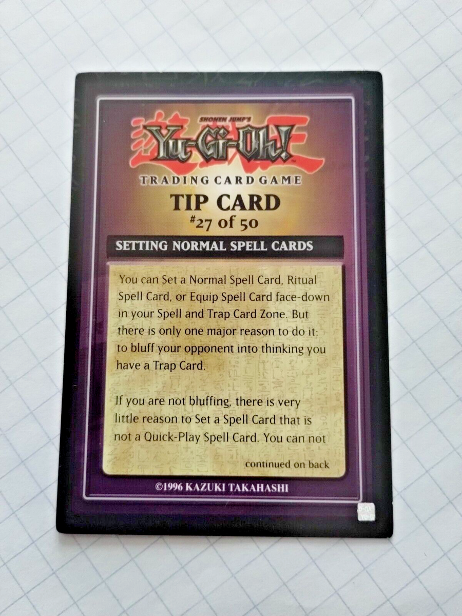 Yugioh Tip Card 27/ 50 Setting Normal Spell Cards - Uncirculated | eBay