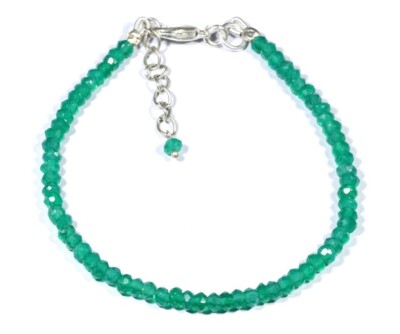 Beautiful Green onyx Faceted Rounds Gemstone Beads Healing Women Bracelet 6-8''