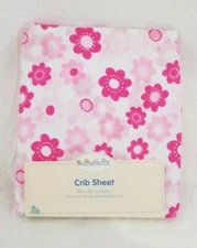 Summersault Pink Floral Fitted Crib Sheet NIP