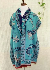 Fashion Colorful large Woman's Vintage Paisley Flower Cashmere Rugs Shawls 981