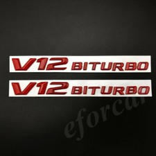 2pcs Metal Red V12 Biturbo Car Fender Side Emblem Badge Decal Stickers V8 E S M 2pcs Metal Red V12 Biturbo Car Fender Side Emblem Badge Decal Stickers V8 E S M