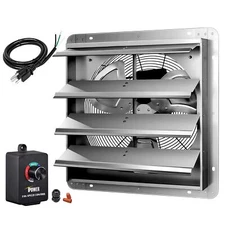 18 Inch Shutter Exhaust Fan with Speed Controller and Power Cord Kit for Attic